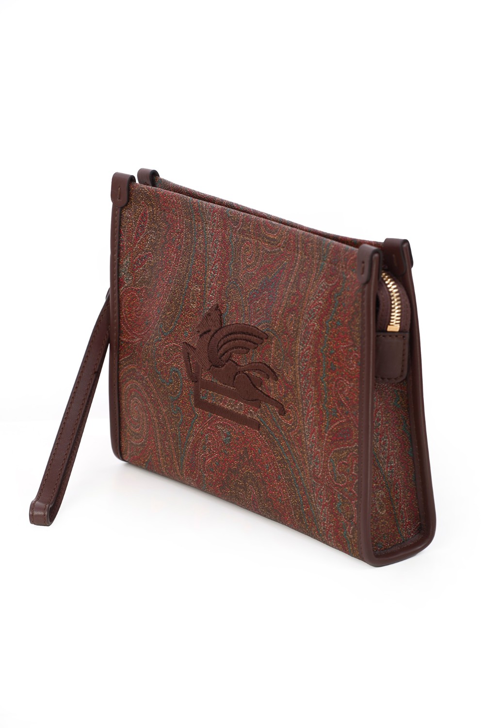 shop ETRO  Portadocumenti: Etro pouch grande Love Trotter Paisley.
Busta grande realizzata nell'iconico tessuto Paisley jacquard e caratterizzata dal logo ETRO Pegaso ricamato a filo dall'effetto tridimensionale. 
Laccio da polso removibile.
Dimensioni: 30 x 20 x 5 cm.
Esterno: Tessuto di cotone Paisley jacquard spalmato con grana opaca e doppiato in tela.
Finiture: 100% pelle di vitello.
Chiusura con cerniera.
Tasca interna applicata.
Accessori metallici con finitura dorata.
Fabbricato in Italia.. MP2C0002 AA012-M0019 number 3768007